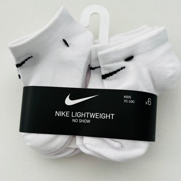 Nike 6-Pack Kids Lightweight No  Show Socks White - Picture 1 of 1